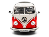 1962 Volkswagen T1 Samba Bus Red and White 1/18 Diecast Model by Solido