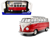 1962 Volkswagen T1 Samba Bus Red and White 1/18 Diecast Model by Solido
