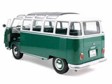 1962 Volkswagen T1 Samba Bus Green and White 1/18 Diecast Model by Solido