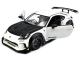 2024 Toyota GR86 LBWK Body Kit RHD (Right Hand Drive) Pearl White with Carbon Hood 1/18 Diecast Model Car by Solido