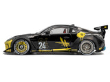 2024 Toyota GR86 Liberty Walk Body Kit RHD (Right Hand Drive) #24 Black with Gold Graphics 1/18 Diecast Model Car by Solido