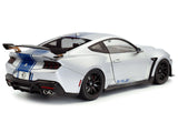 2024 Ford Shelby Mustang Super Snake Gray Metallic with Blue Stripes 1/18 Diecast Model Car by Solido