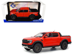 2024 Ford Ranger Raptor Pickup Truck Orange Red 1/18 Diecast Model by Solido