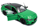 2024 BMW M3 Competition Signal Green with Carbon Top 1/18 Diecast Model Car by Solido