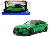 2024 BMW M3 Competition Signal Green with Carbon Top 1/18 Diecast Model Car by Solido