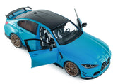 2024 BMW M3 Competition Daytona Beach Blue with Carbon Top 1/18 Diecast Model Car by Solido