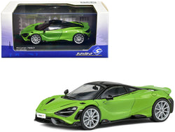 2020 McLaren 765 LT Lime Green Metallic and Black 1/43 Diecast Model Car by Solido