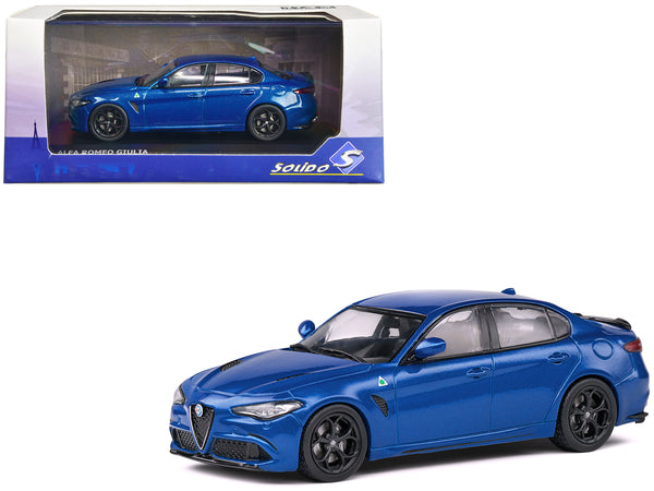 2019 Alfa Romeo Giulia Quadrifoglio Misano Blue Metallic 1/43 Diecast Model Car by Solido