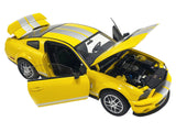2007 Ford Shelby GT500 Yellow with Silver Stripes "Shelby Collectibles" Series 1/18 Diecast Model Car by ACME