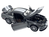 2007 Ford Shelby GT500 Alloy Gray Metallic with White Stripes "Shelby Collectibles" Series 1/18 Diecast Model Car by ACME