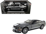 2007 Ford Shelby GT500 Alloy Gray Metallic with White Stripes "Shelby Collectibles" Series 1/18 Diecast Model Car by ACME