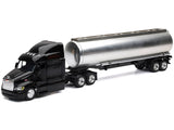 Peterbilt 387 Truck Black with Tanker Trailer Silver "Long Haul Truckers" Series 1/43 Diecast Model by New Ray