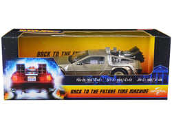 DMC DeLorean Time Machine Stainless Steel "Back to the Future" (1985) Movie 1/18 Diecast Model Car by Sun Star