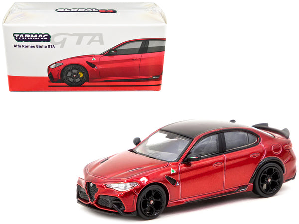 Alfa Romeo Giulia GTA Red Metallic with Black Top "Global64" Series 1/64 Diecast Model Car by Tarmac Works