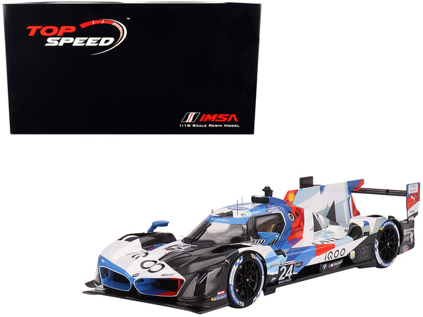 BMW M Hybrid V8 #24 Philipp Eng - Augusto Farfus - Colton Herta - Marco Wittmann "BMW M Team RLL" GTP "24 Hours of Daytona" (2023)  1/18 Model Car by Top Speed