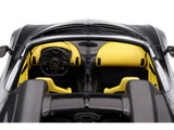 Bugatti W16 Mistral Black with Yellow Interior 1/18 Model Car by Top Speed