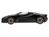 Bugatti W16 Mistral Black with Yellow Interior 1/18 Model Car by Top Speed