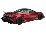 McLaren 720S "LB-Works" Gem Red Metallic with Black Top 1/18 Model Car by Top Speed