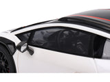 Lamborghini Huracan Sterrato Bianco Asopo White with Matte Black Top and Red Stripes 1/18 Model Car by Top Speed