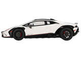 Lamborghini Huracan Sterrato Bianco Asopo White with Matte Black Top and Red Stripes 1/18 Model Car by Top Speed