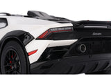 Lamborghini Huracan Sterrato Bianco Asopo White with Matte Black Top and Red Stripes 1/18 Model Car by Top Speed