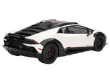 Lamborghini Huracan Sterrato Bianco Asopo White with Matte Black Top and Red Stripes 1/18 Model Car by Top Speed
