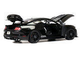 2022 Ford Mustang Shelby GT500 Black with Silver Stripes 1/18 Diecast Model Car by IXO Models