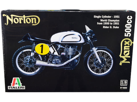 Norton Manx 500cc Motorcycle #1 "World Champion 1950 to 1951" Plastic Model Kit (Skill Level 5) 1/9 Scale Model by Italeri