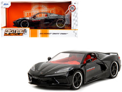 2020 Chevrolet Corvette Stingray C8 Black with Red Interior "Corvette Racing" "Bigtime Muscle" Series 1/24 Diecast Model Car by Jada