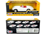 1967 Chevrolet Corvette C2 Convertible White with Red Interior "History of Corvette" Series 1/24 Diecast Model Car by Motormax