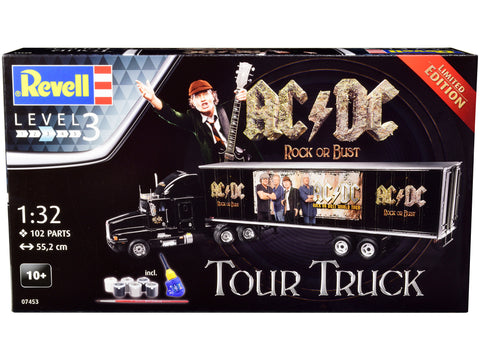 Kenworth Tour Truck "AC/DC Rock or Bust" Plastic Model Kit (Skill Level 3) 1/32 Scale Model by Revell