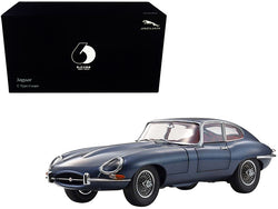 Jaguar E-Type Coupe RHD (Right Hand Drive) Dark Blue Metallic with Red Interior "E-Type 60th Anniversary" (1961-2021) 1/18 Diecast Model Car by Kyosho