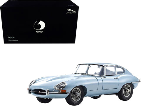 Jaguar E-Type Coupe RHD (Right Hand Drive) Silver Blue Metallic "E-Type 60th Anniversary" (1961-2021) 1/18 Diecast Model Car by Kyosho