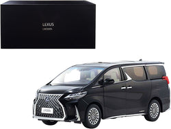 Lexus LM300h Hybrid Van with Sunroof Black 1/18 Diecast Model by Kyosho
