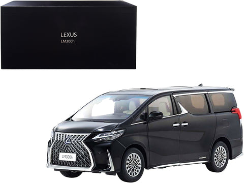 Lexus LM300h Hybrid Van with Sunroof Black 1/18 Diecast Model by Kyosho
