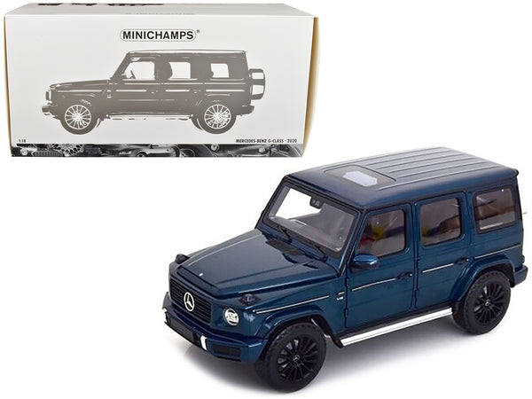 2020 Mercedes-Benz AMG G-Class Blue Metallic with Sunroof 1/18 Diecast Model by Minichamps