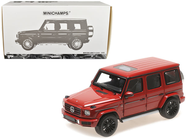 2020 Mercedes-Benz AMG G-Class Red with Sunroof 1/18 Diecast Model Car by Minichamps