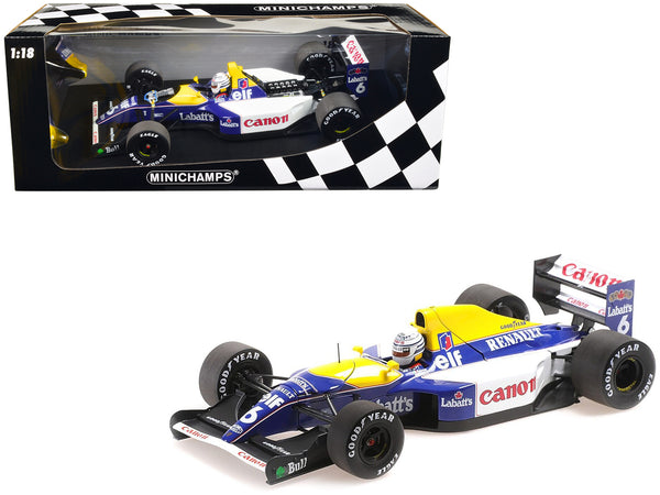 Williams Renault FW14B #6 Riccardo Patrese "Canon" F1 Formula One World Championship (1992) with Driver Limited Edition to 200 pieces Worldwide 1/18 Diecast Model Car by Minichamps