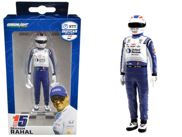 "NTT IndyCar Series" #15 Graham Rahal Driver Figure "United Rentals - Rahal Letterman Lanigan Racing" for 1/18 Scale Models by Greenlight