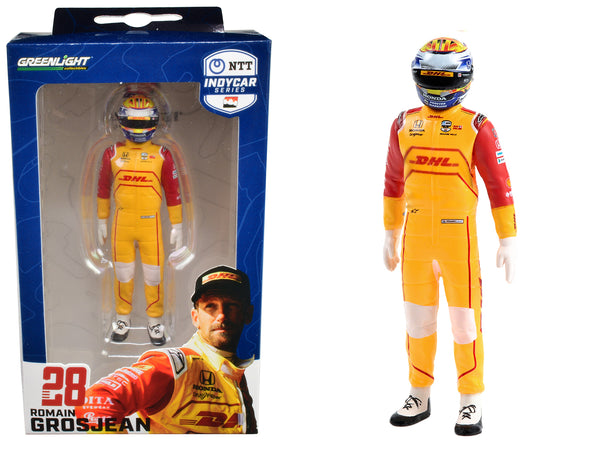 "NTT IndyCar Series" #28 Romain Grosjean Driver Figure "DHL - Andretti Autosport" for 1/18 Scale Models by Greenlight