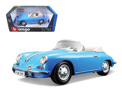 1961 Porsche 356B Convertible Blue 1/18 Diecast Model Car by Bburago
