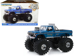 1974 Ford F-250 Ranger XLT Monster Truck Blue "Bigfoot #1" with 66-Inch Tires "Kings of Crunch" Series 1/18 Diecast Model by Greenlight