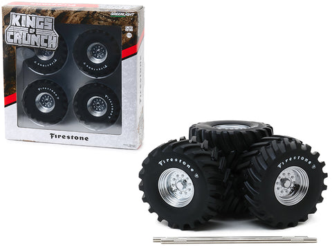 48-Inch Monster Truck "Firestone" Wheels & Tires (6 Piece Set) "Kings of Crunch" 1/18 Diecast Models by Greenlight