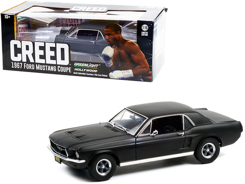 1967 Ford Mustang Coupe Matte Black (Adonis Creed's) "Creed" (2015) Movie 1/18 Diecast Model Car by Greenlight