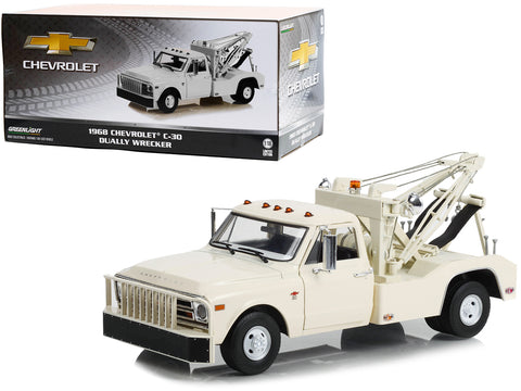 1968 Chevrolet C-30 Dually Wrecker Tow Truck White 1/18 Diecast Model by Greenlight