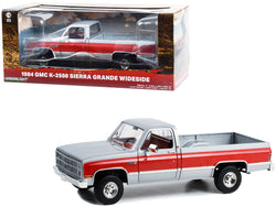 1984 GMC K-2500 Sierra Grande Wideside Pickup Truck Silver Metallic and Red with Red Interior 1/18 Diecast Model by Greenlight