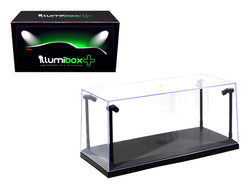 Collectible Acrylic Display Case with LED Lights and black base for 1/18 and 1/24 Diecast Models by Illumibox