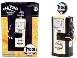1948 Wayne 100-A Gas Pump "Tydol Flying Gasoline" Black and Cream "Vintage Gas Pumps" Series #9 1/18 Diecast Model by Greenlight