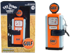 1948 Wayne 100-A Gas Pump "Gulf Oil" Orange and Light Blue "Vintage Gas Pumps" Series #14 1/18 Diecast Replica by Greenlight