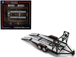 Tandem Car Trailer with Tire Rack Black "GM Performance Parts" for 1/43 Scale Model Cars by GMP